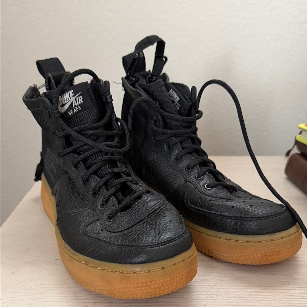 Nike Black High-Top Sneakers with Gum Sole